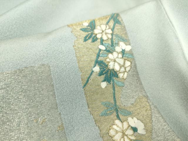 平和屋着物▽訪問着 単衣 総刺繍 寿光織 短冊花文 金銀糸 正絹 逸品 DAAS0224az