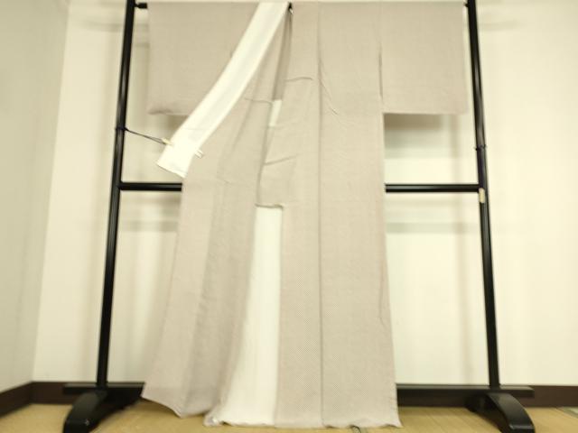 平和屋着物▽上質な小紋 単衣 丸文 鬼しぼ縮緬 正絹 逸品 DAAS0214az