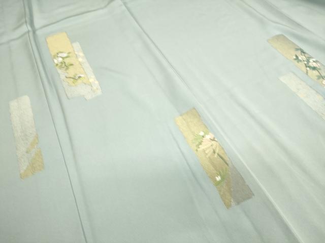 平和屋着物▽訪問着 単衣 総刺繍 寿光織 短冊花文 金銀糸 正絹 逸品 DAAS0224az