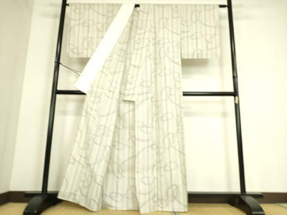 平和屋着物▽小紋 単衣 抽象柄 洗える着物 DAAS0207az