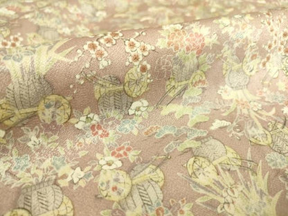 平和屋着物▽上質な小紋　単衣　花籠文　正絹　逸品　DAAS0226az