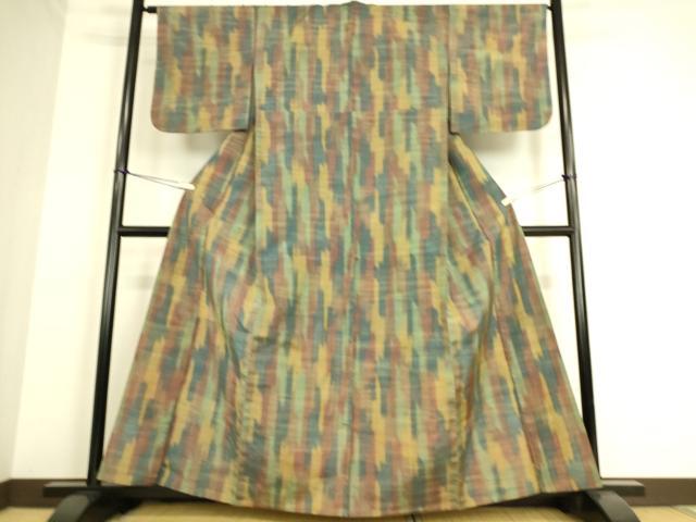 平和屋着物▽上質な紬 単衣 霞文 正絹 逸品 DAAS0236az