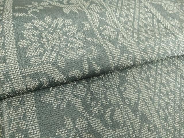 平和屋着物▽本塩沢 単衣 洋花間道 正絹 逸品 DAAS0234az