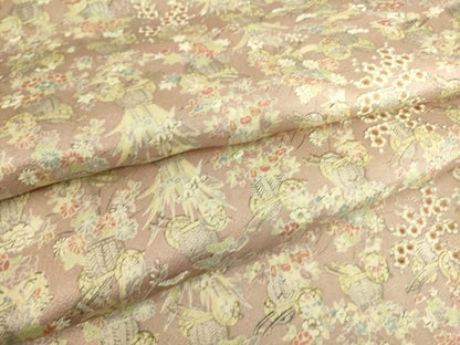 平和屋着物▽上質な小紋　単衣　花籠文　正絹　逸品　DAAS0226az