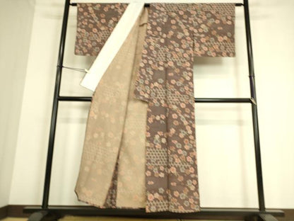 平和屋着物▽小紋 単衣 籬霞花文 DAAS0228az