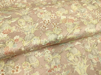 平和屋着物▽上質な小紋　単衣　花籠文　正絹　逸品　DAAS0226az
