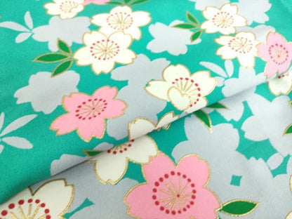 平和屋着物▽振袖　単衣　舞桜文　金彩　洗える着物　DAAS0251az