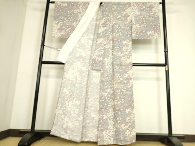 平和屋着物▽上質な小紋 単衣 花鳥風景文 正絹 逸品 DAAS0256az