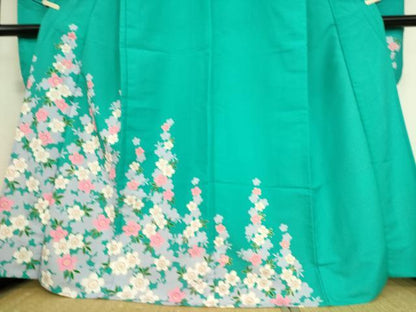 平和屋着物▽振袖　単衣　舞桜文　金彩　洗える着物　DAAS0251az