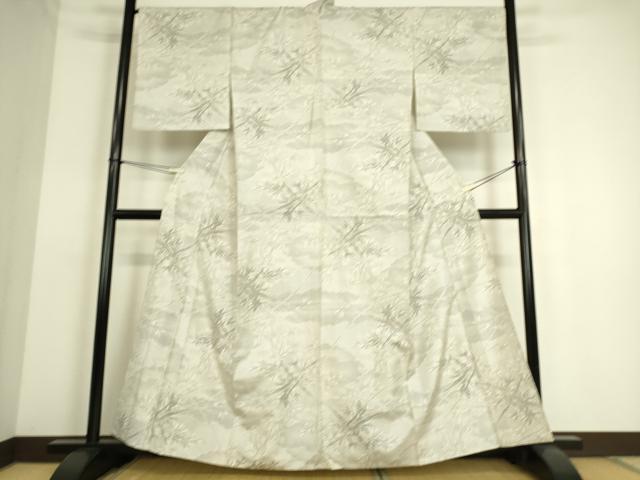 平和屋着物▽本場大島紬 白大島 単衣 雲取り枝葉文 120亀甲 正絹 逸品 DAAS0263az