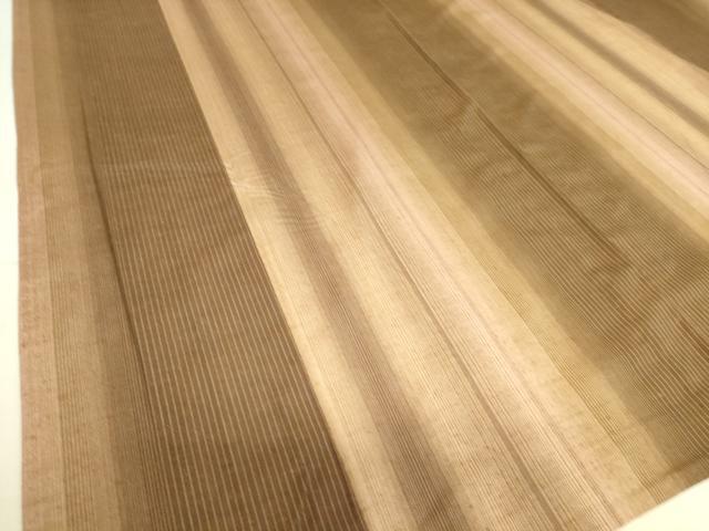 平和屋着物▽上質な紬 単衣 縞 正絹 逸品 DAAS0260az