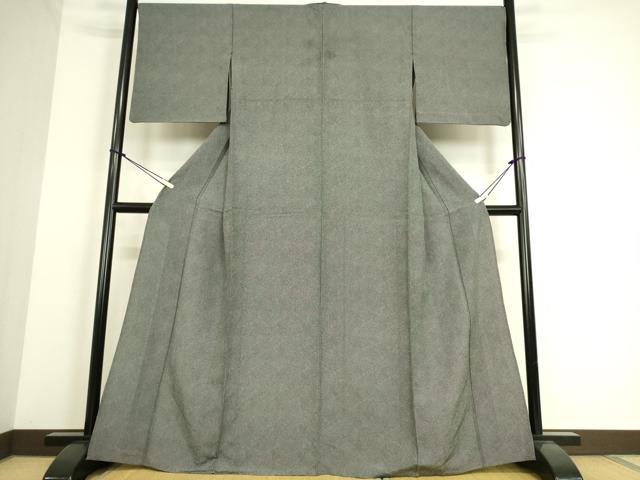 平和屋着物▽江戸小紋 単衣 鮫小紋柄 黒地 正絹 逸品 DAAS0284az