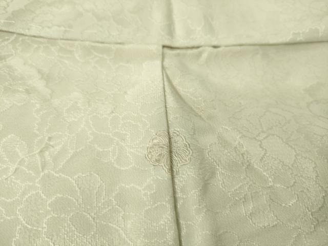平和屋着物▽上質な色無地　単衣　花尽くし地紋　白花色　正絹　逸品　DAAS0285az