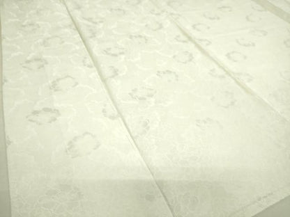 平和屋着物▽上質な色無地　単衣　花尽くし地紋　白花色　正絹　逸品　DAAS0285az