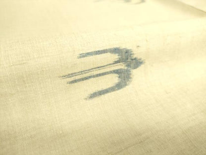 平和屋着物▽上質な紬 単衣 琉球絣文様 正絹 逸品 DAAS0288az