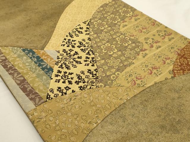 平和屋着物◎太鼓柄袋帯 切嵌 花鳥文 金糸 引箔 正絹 逸品 AAAU5142sx