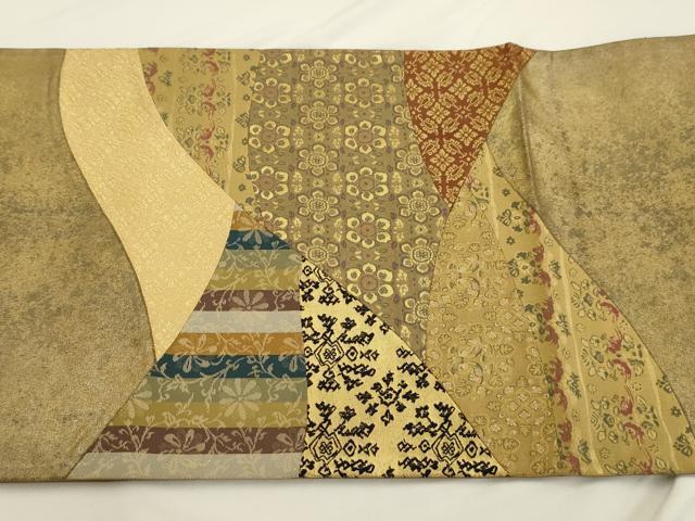 平和屋着物◎太鼓柄袋帯 切嵌 花鳥文 金糸 引箔 正絹 逸品 AAAU5142sx