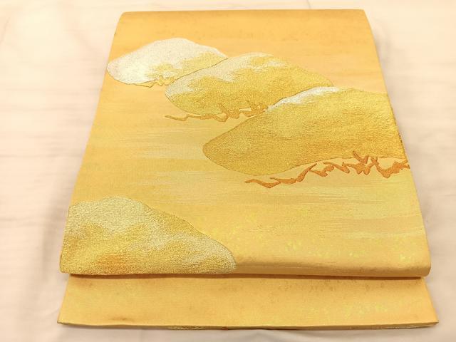 平和屋着物◎太鼓柄袋帯 光琳松 金銀糸 引箔 鈴乃屋扱い 正絹 逸品 BAAS9894du