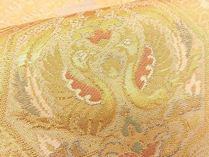 平和屋着物◎六通柄袋帯 鳳凰名物裂 金糸 正絹 逸品 BAAS9941du