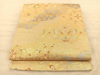 平和屋着物◎六通柄袋帯 鳳凰名物裂 金糸 正絹 逸品 BAAS9941du