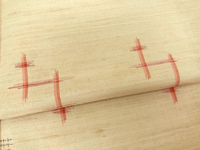平和屋着物▽上質な紬 単衣 幾何学文様 正絹 逸品 BAAS8191yc