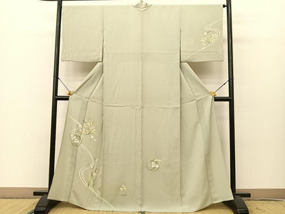 平和屋着物▽訪問着 単衣 花丸文 金彩 正絹 逸品 BAAS8190yc