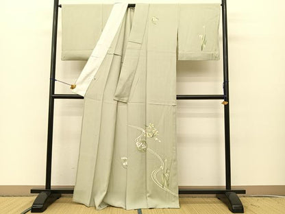 平和屋着物▽訪問着 単衣 花丸文 金彩 正絹 逸品 BAAS8190yc