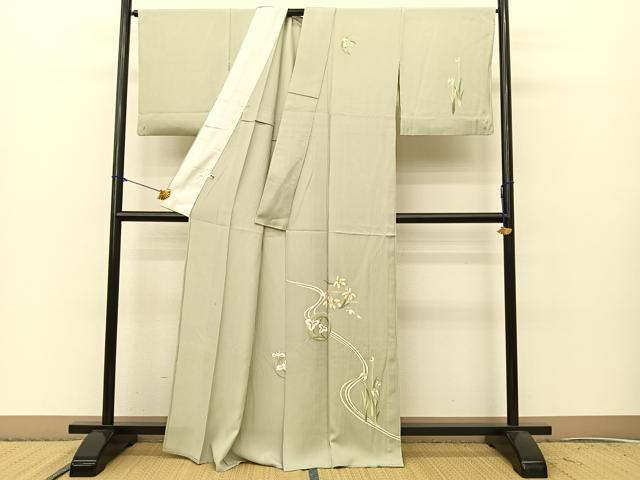 平和屋着物▽訪問着 単衣 花丸文 金彩 正絹 逸品 BAAS8190yc