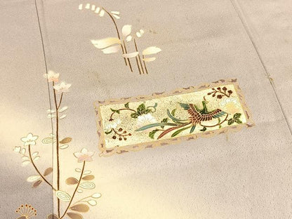 平和屋着物▽訪問着　単衣　鳳凰秋草文　暈し染め　金彩　さが美扱い　正絹　逸品　BAAS8188yc
