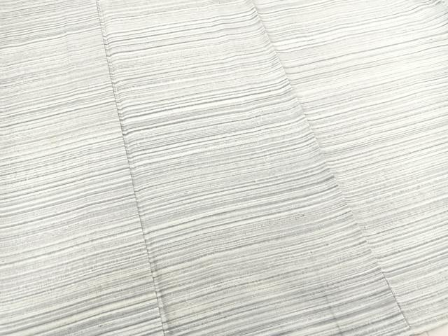 平和屋着物▽上質な紬 単衣 横段文 正絹 逸品 BAAS8200yc