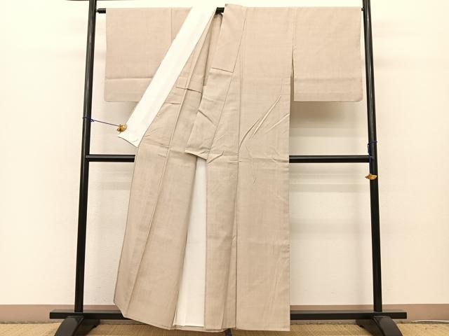 平和屋着物▽結城紬　単衣　霞文　正絹　逸品　BAAS8196yc