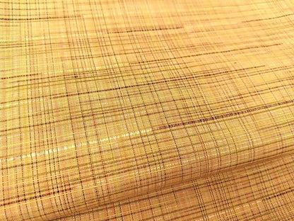 平和屋着物▽上質な紬 単衣 格子柄 正絹 逸品 BAAS8194yc