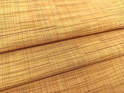 平和屋着物▽上質な紬 単衣 格子柄 正絹 逸品 BAAS8194yc