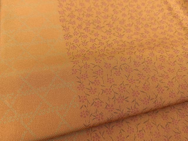 平和屋着物▽上質な小紋　単衣　竹垣花文　正絹　逸品　BAAT0620yc