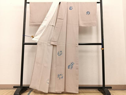 平和屋着物▽訪問着 単衣 手描き 花丸文 正絹 逸品 未使用 BAAT0618yc
