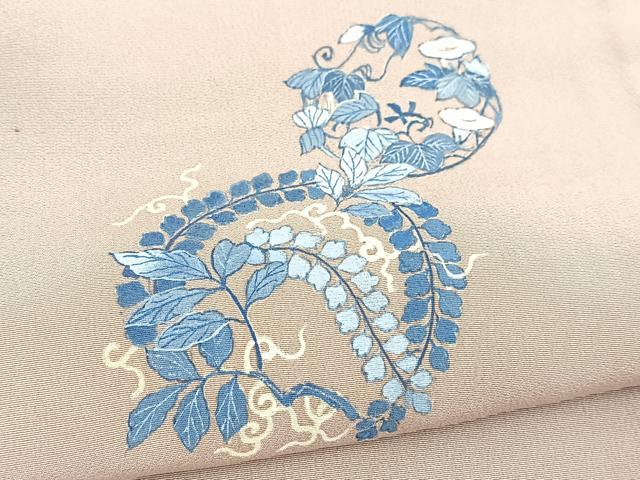 平和屋着物▽訪問着 単衣 手描き 花丸文 正絹 逸品 未使用 BAAT0618yc