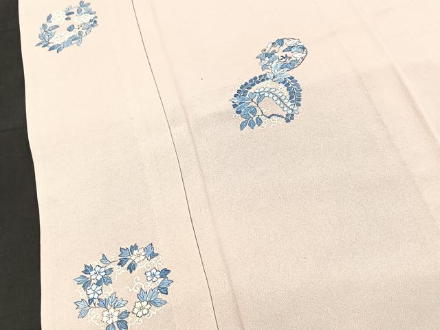 平和屋着物▽訪問着 単衣 手描き 花丸文 正絹 逸品 未使用 BAAT0618yc