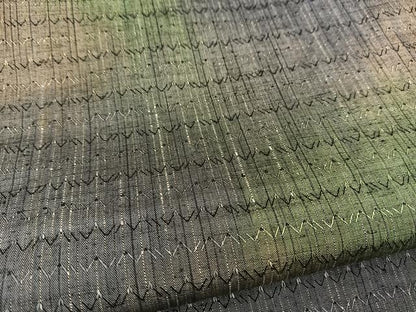 平和屋着物▽上質な紬 単衣 霞文 正絹 逸品 BAAT0622yc