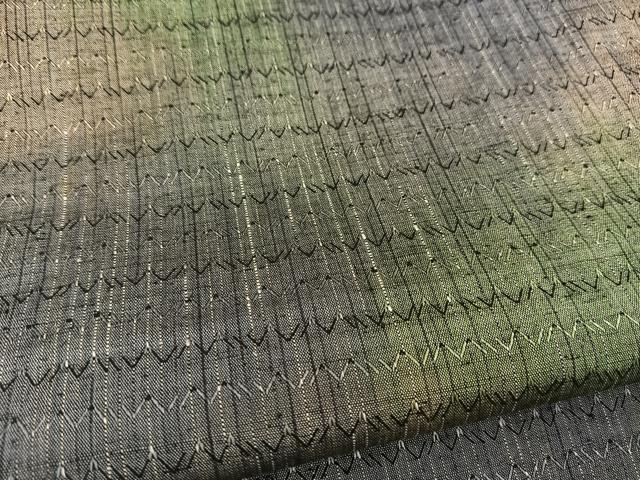 平和屋着物▽上質な紬 単衣 霞文 正絹 逸品 BAAT0622yc