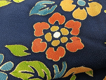 平和屋着物▽上質な小紋　単衣　花唐草文　正絹　逸品　未使用　BAAS8182yc