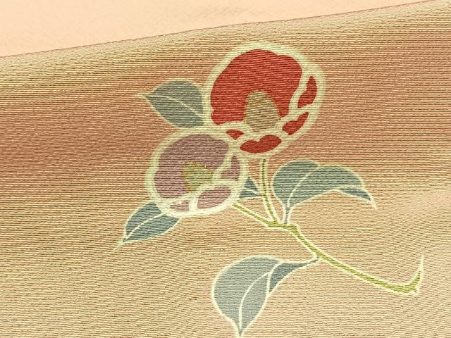 平和屋着物▽上質な小紋 単衣 舞椿文 金彩 正絹 逸品 BAAT0413yt