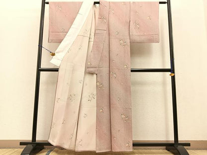 平和屋着物▽上質な小紋 単衣 辻が花 手描き 正絹 逸品 BAAT0426yt