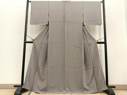 平和屋着物▽上質な小紋 単衣 こぼれ松葉文 正絹 逸品 未使用 BAAT0433yt