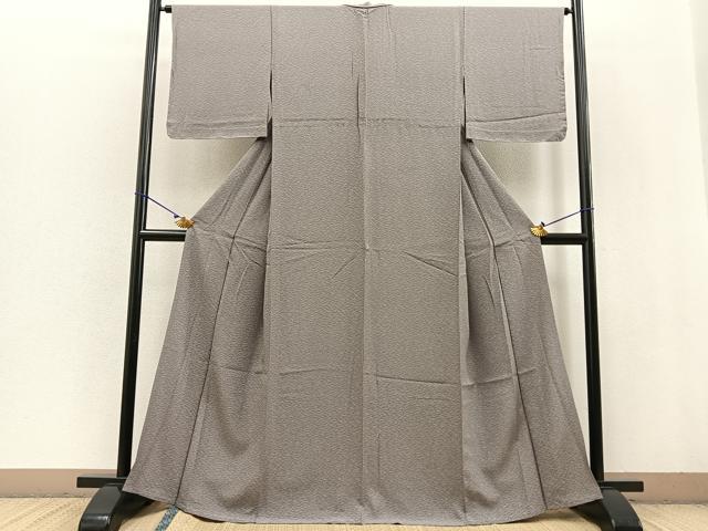 平和屋着物▽上質な小紋 単衣 こぼれ松葉文 正絹 逸品 未使用 BAAT0433yt