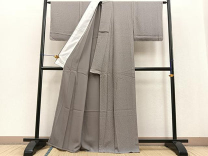 平和屋着物▽上質な小紋 単衣 こぼれ松葉文 正絹 逸品 未使用 BAAT0433yt