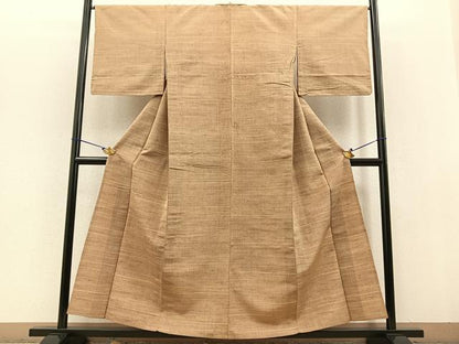平和屋着物▽上質な紬 単衣 霞文 正絹 逸品 BAAT0440yt