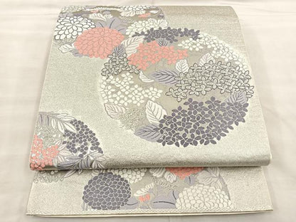 平和屋着物◎菊丸文　九百錦プラチナ箔　六通柄袋帯　唐織　　正絹　逸品　BAAT0448yt