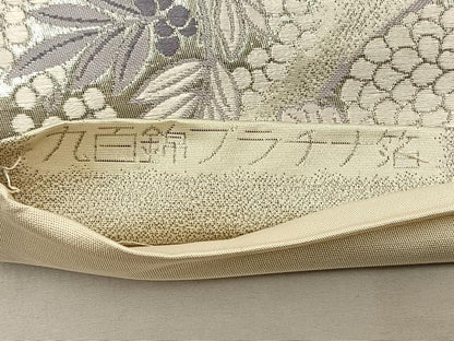 平和屋着物◎菊丸文　九百錦プラチナ箔　六通柄袋帯　唐織　　正絹　逸品　BAAT0448yt
