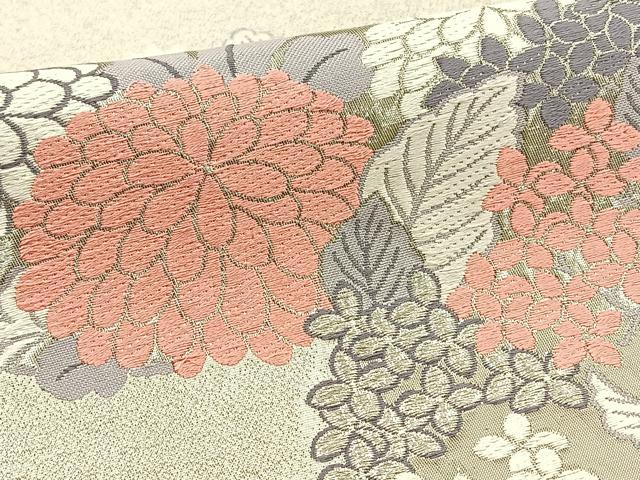 平和屋着物◎菊丸文　九百錦プラチナ箔　六通柄袋帯　唐織　　正絹　逸品　BAAT0448yt