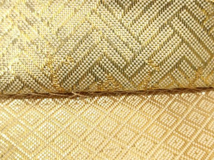 平和屋着物◎佐賀錦 六通柄袋帯 屏風草花文 金糸 正絹 逸品 CAAS7647ua